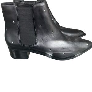 ZARA‎ WOMENS Black Studded Ankle Boots NWOT SIZE 38